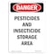 Signmission OSHA Sign, 14" Height, Rigid Plastic, Pesticides And Insecticide Storage Area, Portrait OS-DS-P-1014-V-1978 - alternate 1